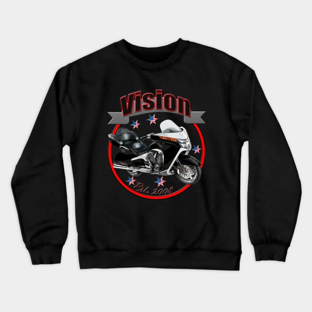 Vision U.S.A. Star Motorcycle Crewneck Sweatshirt by DroolingBullyKustoms